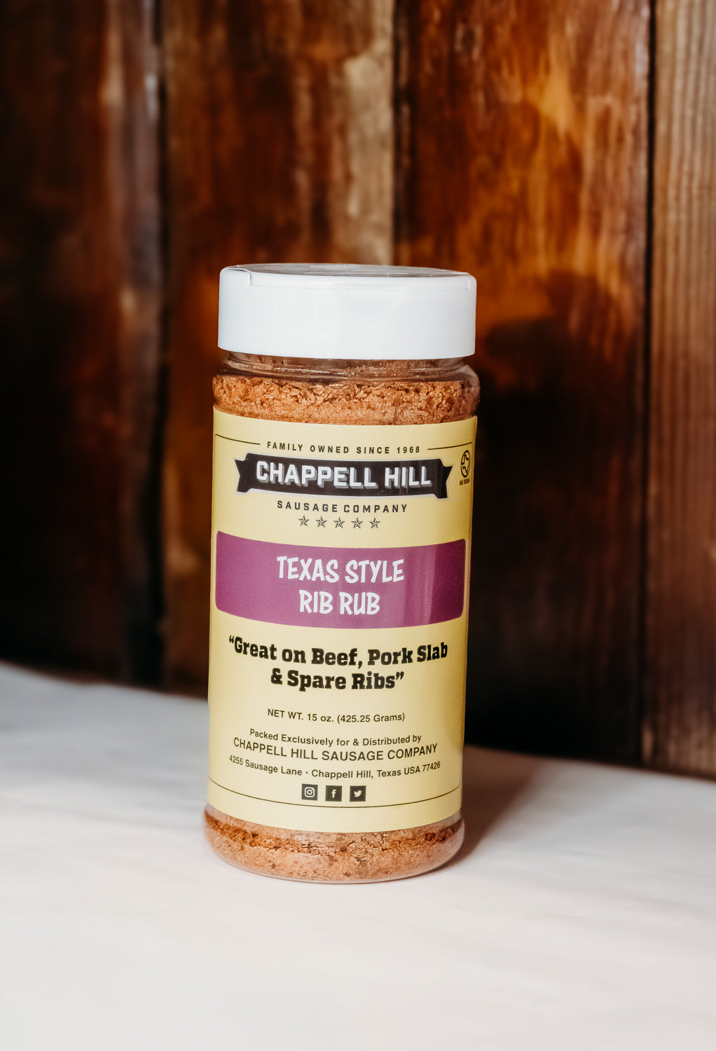 Chappell Hill Texas Style Rib Rub 15 oz.